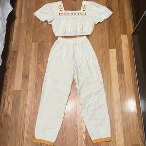 Crème two piece pants set